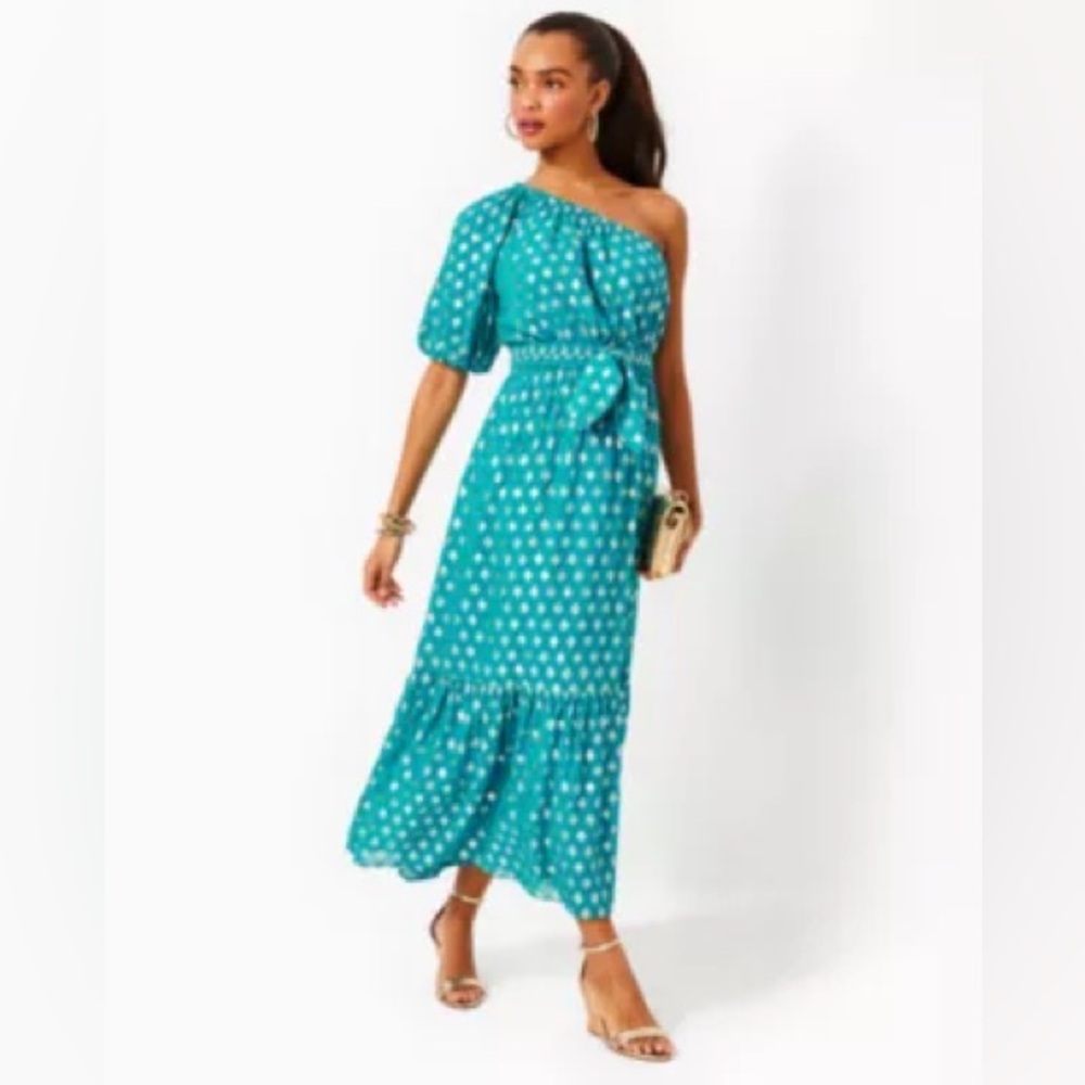 Lilly Pulitzer Zelalynn One-Shoulder Maxi Dress (NWT)